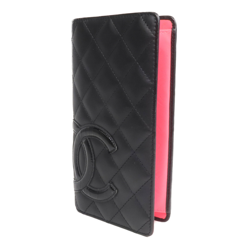 CHANEL 牛皮皮革Cambon Long Wallet銀扣長錢包-1