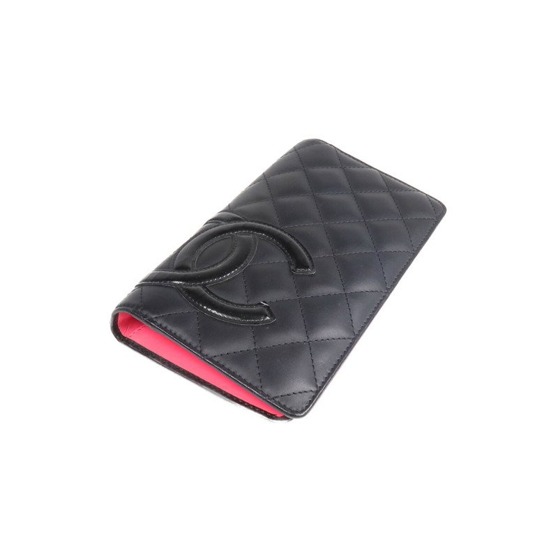 CHANEL 牛皮皮革Cambon Long Wallet銀扣長錢包-3