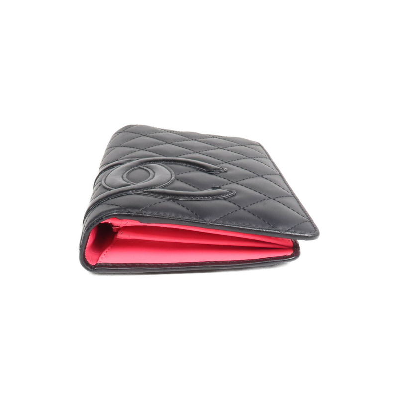 CHANEL 牛皮皮革Cambon Long Wallet銀扣長錢包-5