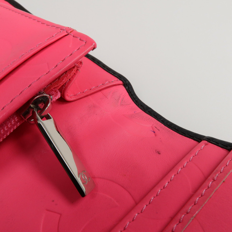 CHANEL 牛皮皮革Cambon Long Wallet銀扣長錢包-10