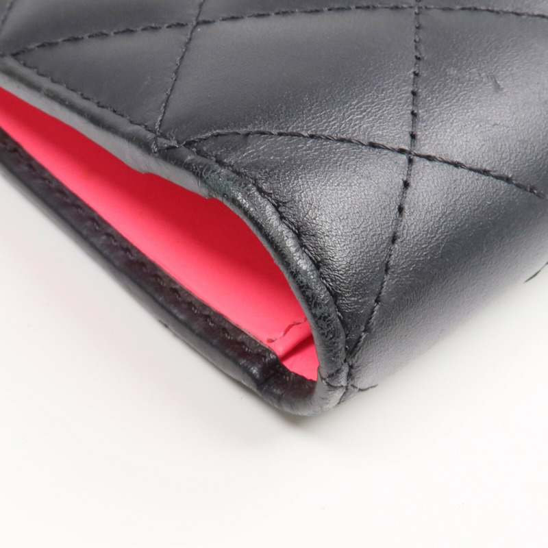 CHANEL 牛皮皮革Cambon Long Wallet銀扣長錢包-15