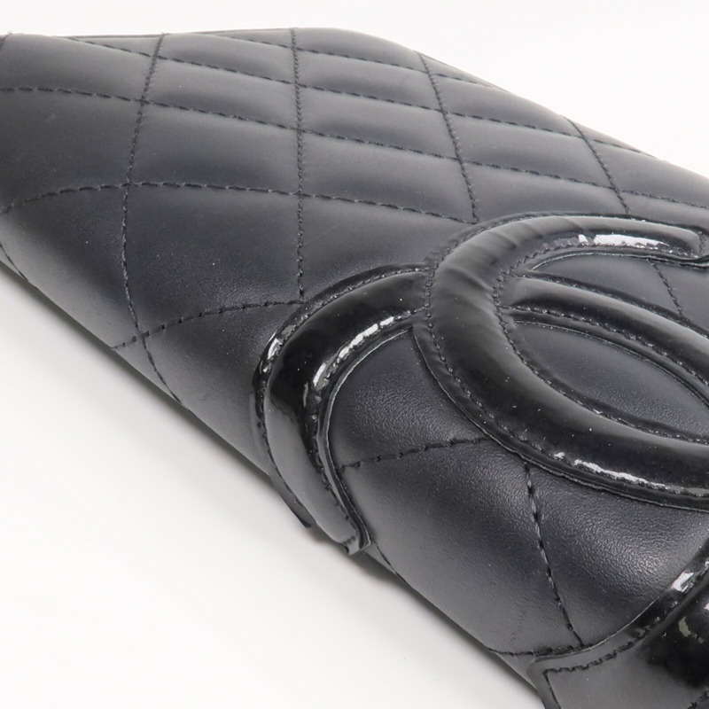 CHANEL 牛皮皮革Cambon Long Wallet銀扣長錢包-17