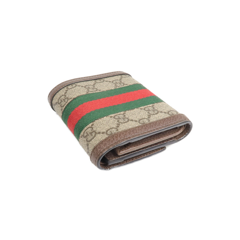 GUCCI 塗層帆布/牛皮皮革Ophidia Trifold Wallet金扣錢包-4