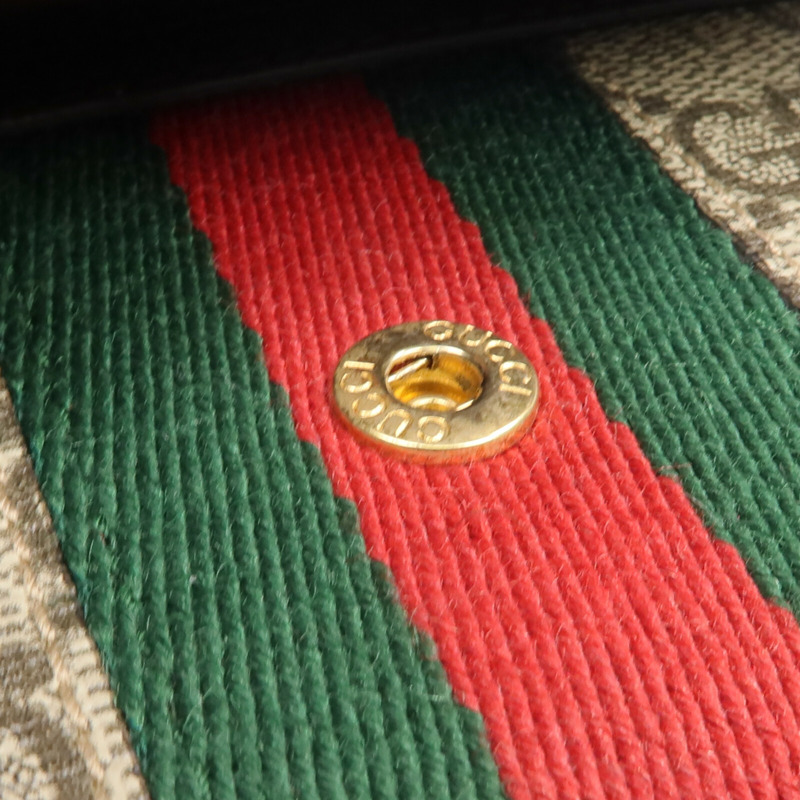 GUCCI 塗層帆布/牛皮皮革Ophidia Trifold Wallet金扣錢包-13