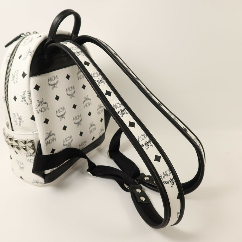 MCM 塗屠帆布Backpack銀扣背包-8