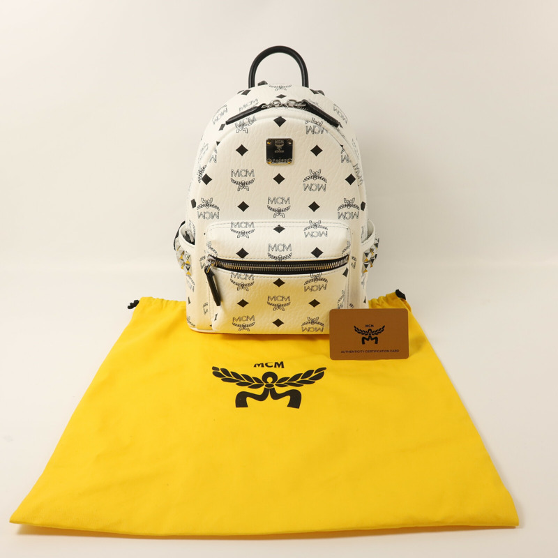 MCM 塗屠帆布Backpack銀扣背包-9