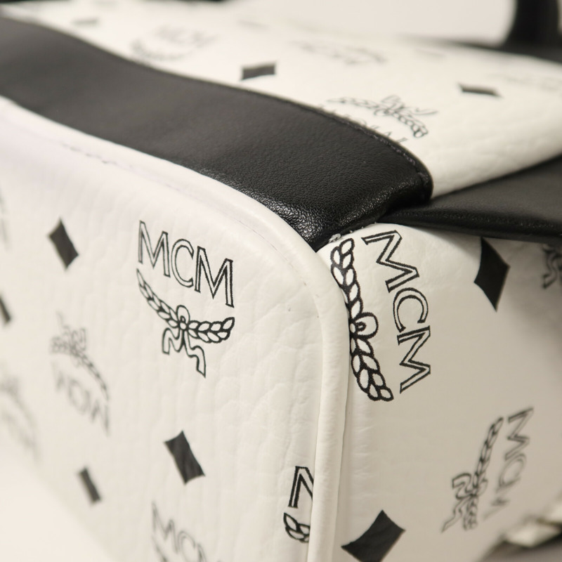 MCM 塗屠帆布Backpack銀扣背包-16