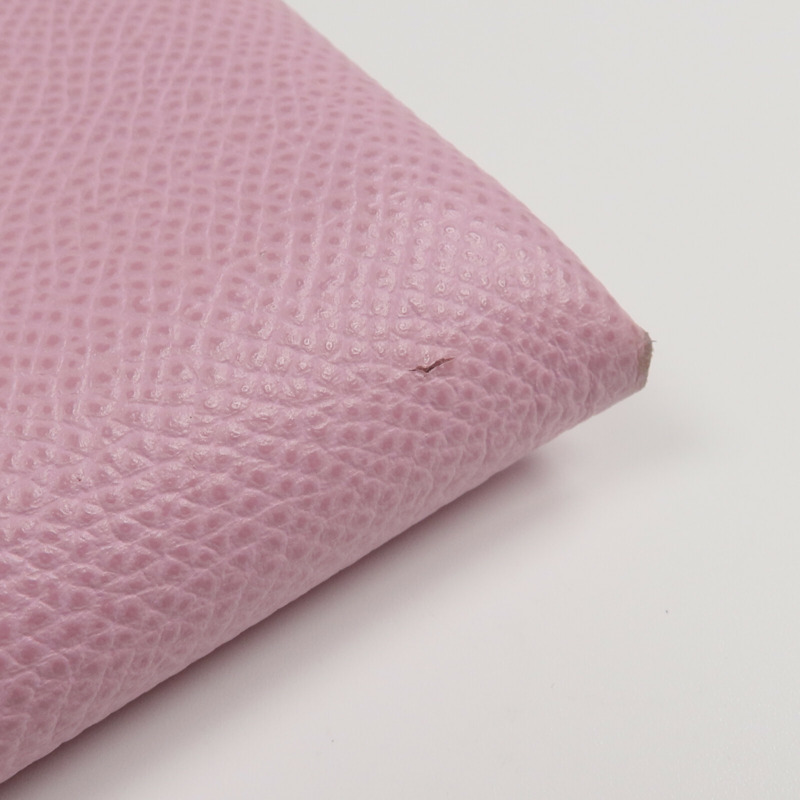 HERMES Epsom皮革Calvi Duo銀扣卡片套/零錢包Rose Azalee-14