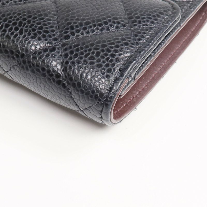 CHANEL 牛皮皮革Wallet金扣錢包-9