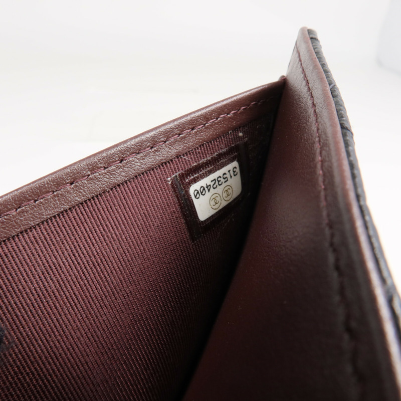 CHANEL 牛皮皮革Wallet金扣錢包-13