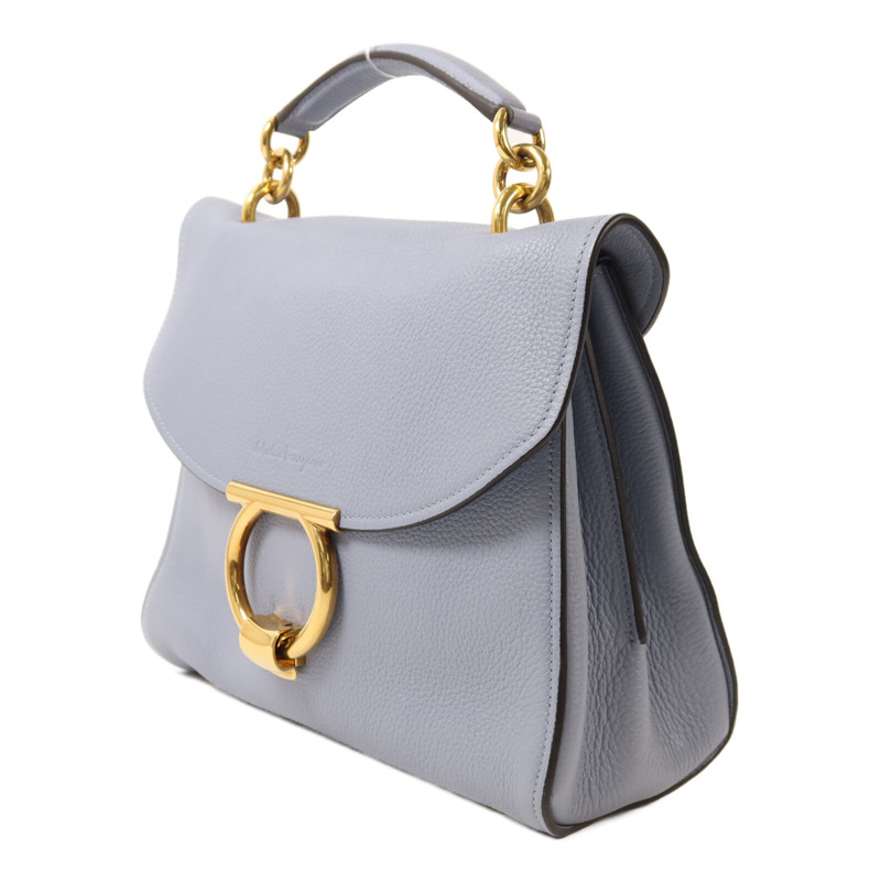 Salvatore Ferragamo 牛皮皮革Shoulder Bag金扣手挽肩背兩用袋-2