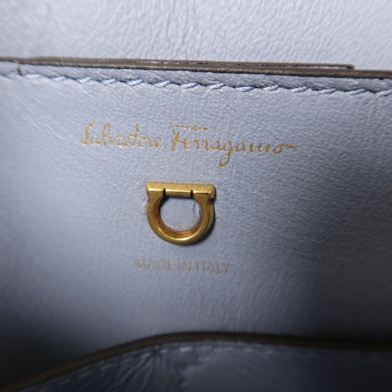 Salvatore Ferragamo 牛皮皮革Shoulder Bag金扣手挽肩背兩用袋-5