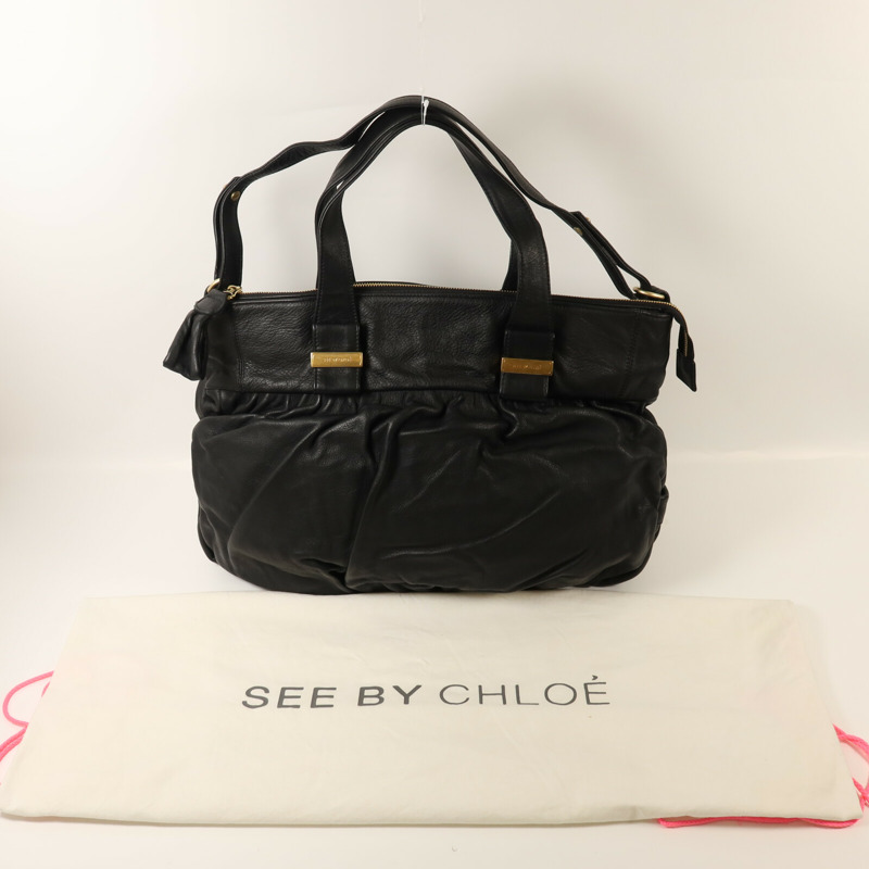 SEE BY CHLOE 牛皮皮革Shoulder Bag金扣手挽肩背兩用袋-8