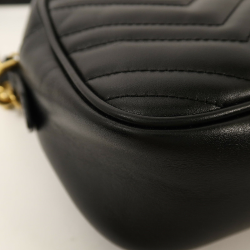 GUCCI 牛皮皮革GG Marmont金扣鏈帶肩背袋-10