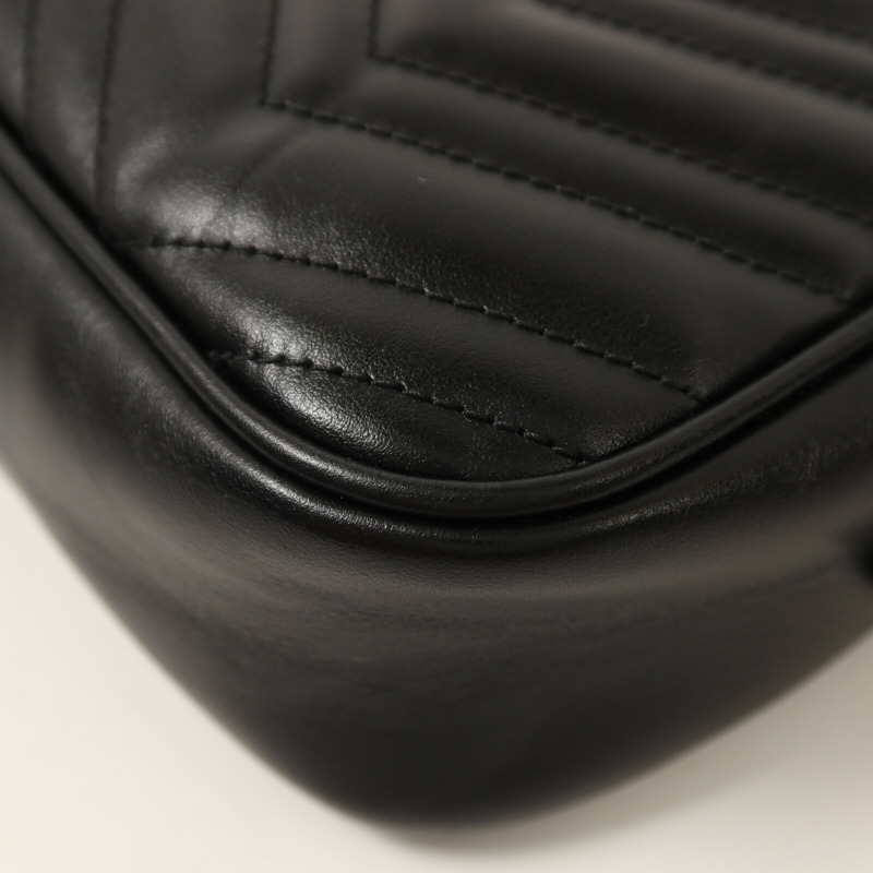 GUCCI 牛皮皮革GG Marmont金扣鏈帶肩背袋-11