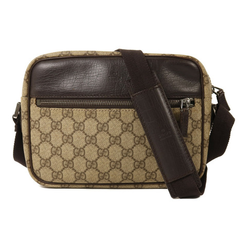 GUCCI 塗層帆布Shoulder Bag銀扣肩背袋
