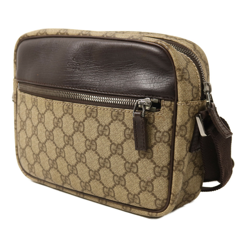 GUCCI 塗層帆布Shoulder Bag銀扣肩背袋-2