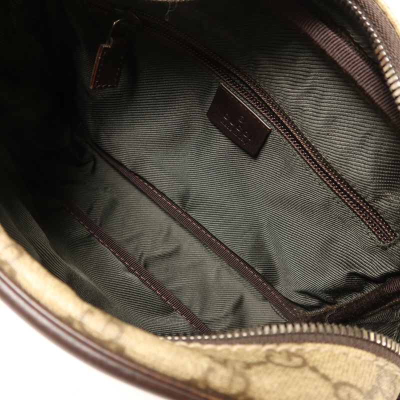 GUCCI 塗層帆布Shoulder Bag銀扣肩背袋-4