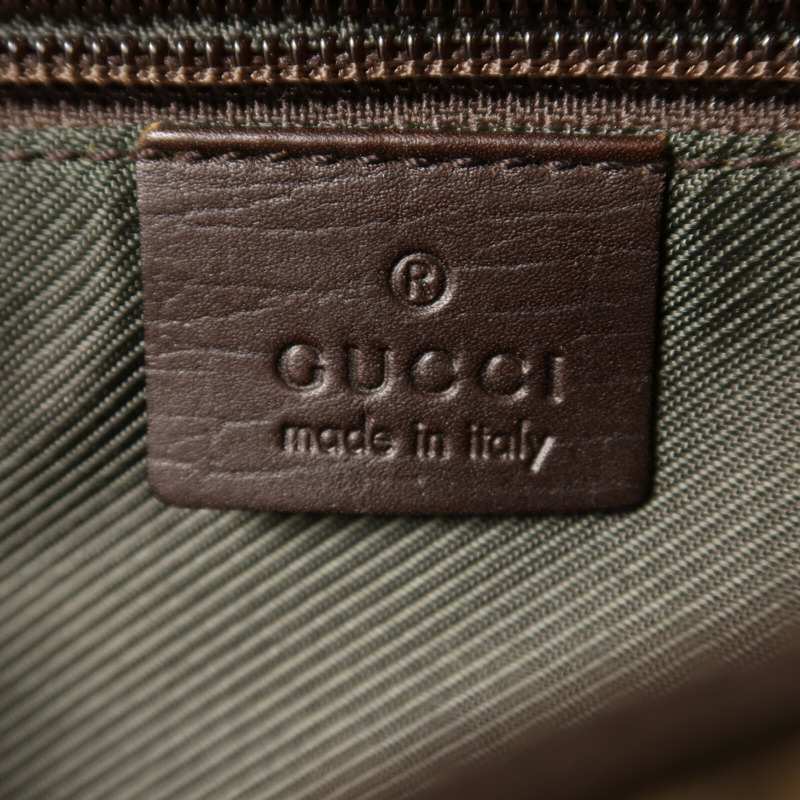 GUCCI 塗層帆布Shoulder Bag銀扣肩背袋-5