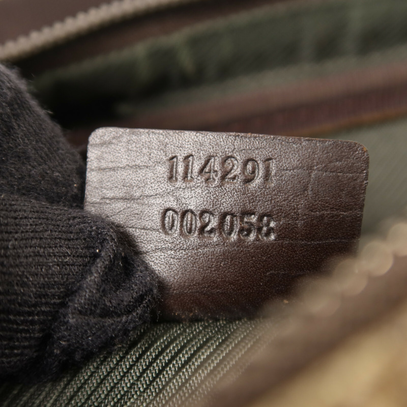 GUCCI 塗層帆布Shoulder Bag銀扣肩背袋-6