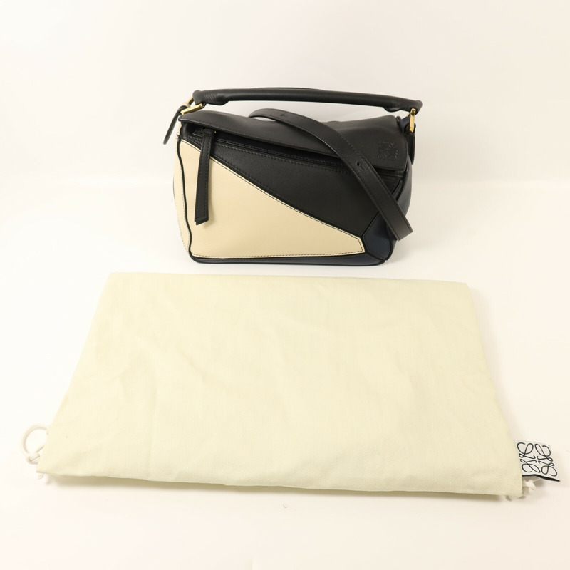 LOEWE 牛皮皮革Puzzle Small金扣手挽肩背兩用袋-8