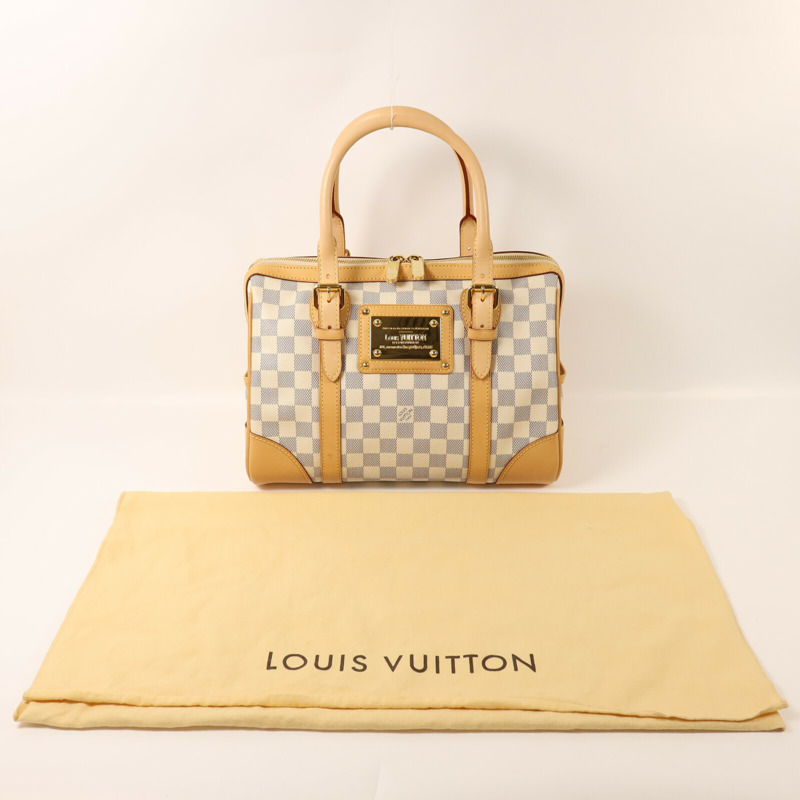 LOUIS VUITTON Damier Azur Berkeley金扣手挽袋-7