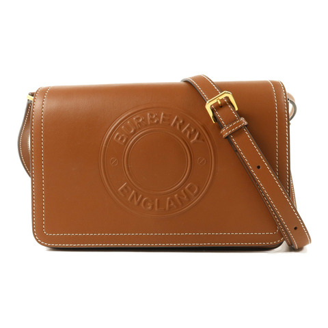 BURBERRY 牛皮皮革Tan Hampshire金扣肩背袋