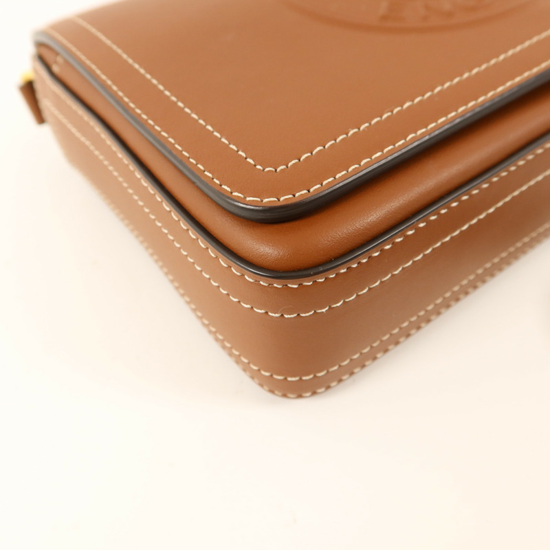 BURBERRY 牛皮皮革Tan Hampshire金扣肩背袋-14