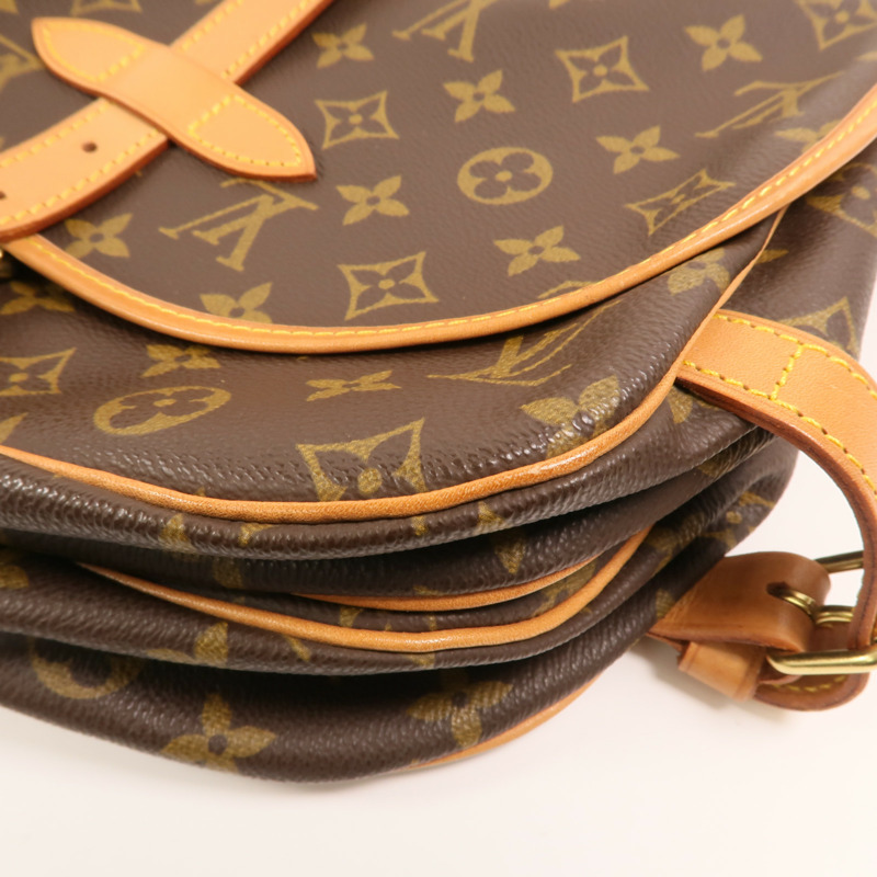 LOUIS VUITTON Monogram Saumur 30金扣肩背袋-11