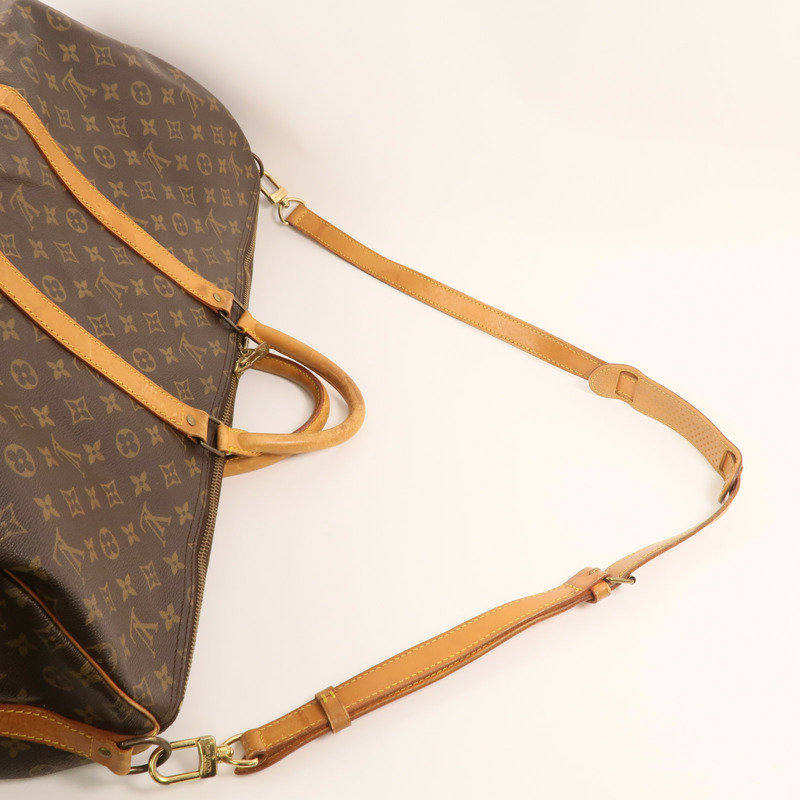 LOUIS VUITTON Monogram Keepall 55金扣手挽肩背兩用袋-8