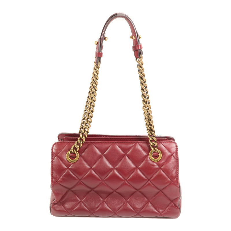 CHANEL 牛皮皮革Tote Bag金扣鏈帶肩背袋-1