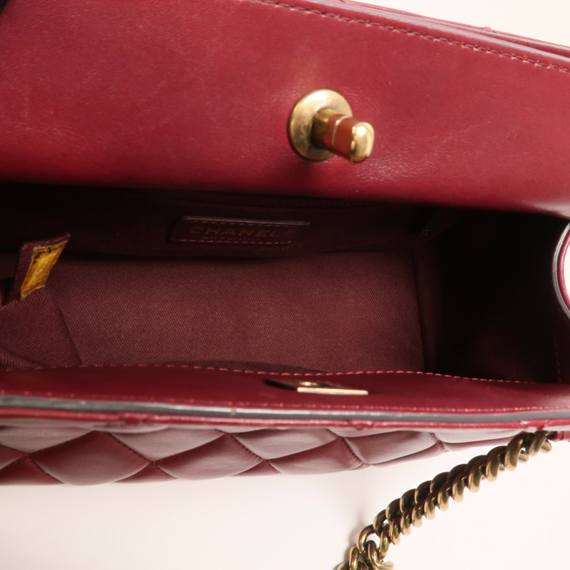 CHANEL 牛皮皮革Tote Bag金扣鏈帶肩背袋-4