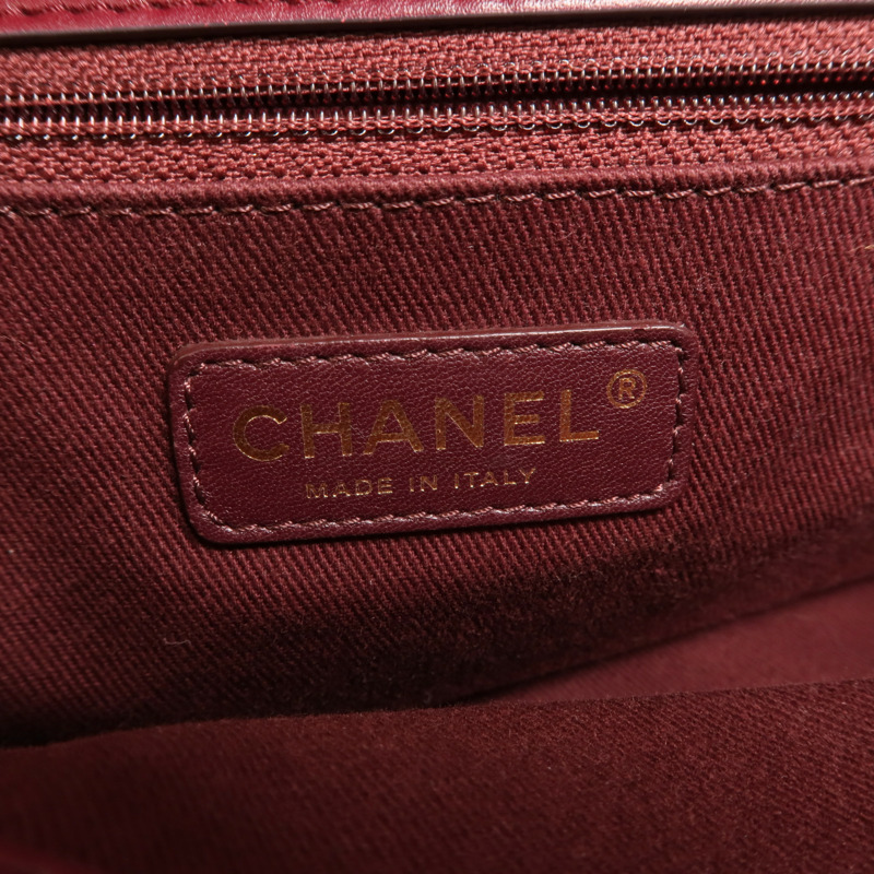 CHANEL 牛皮皮革Tote Bag金扣鏈帶肩背袋-5