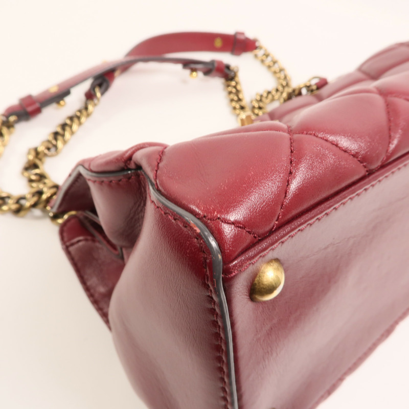 CHANEL 牛皮皮革Tote Bag金扣鏈帶肩背袋-9