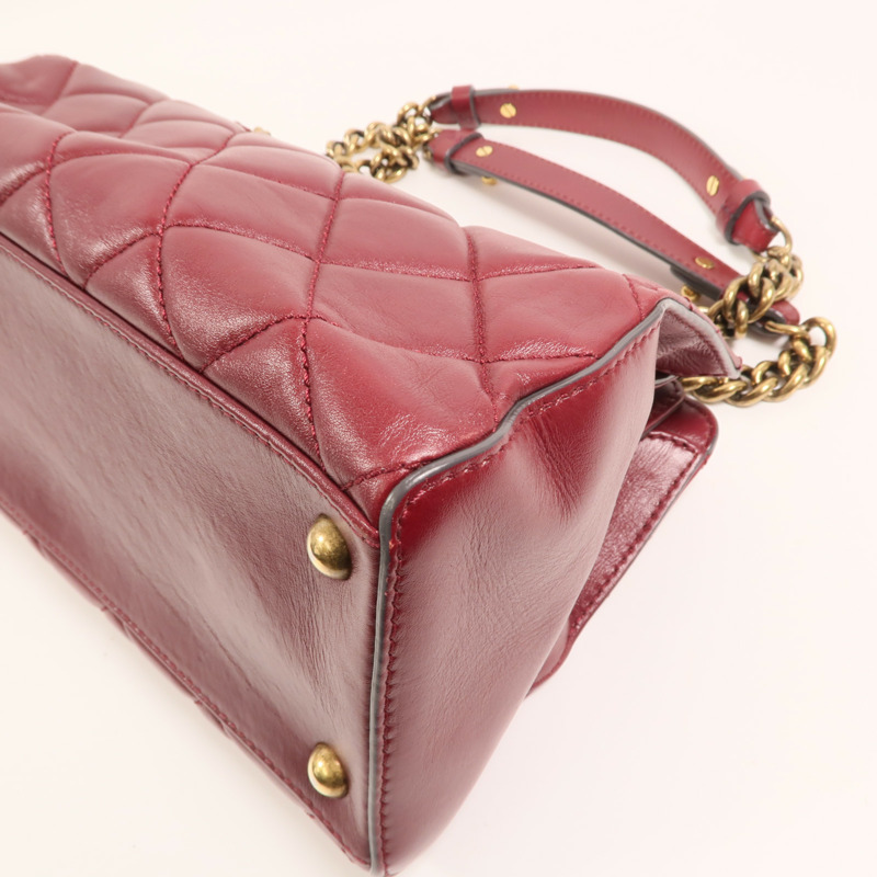 CHANEL 牛皮皮革Tote Bag金扣鏈帶肩背袋-10