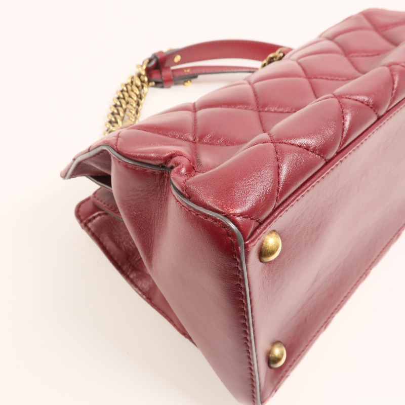 CHANEL 牛皮皮革Tote Bag金扣鏈帶肩背袋-11