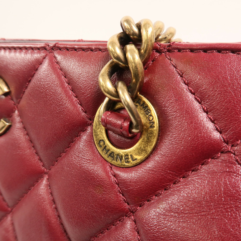 CHANEL 牛皮皮革Tote Bag金扣鏈帶肩背袋-12