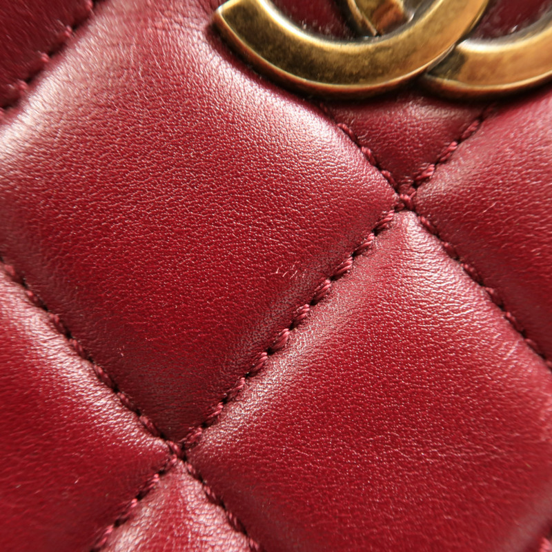 CHANEL 牛皮皮革Tote Bag金扣鏈帶肩背袋-15