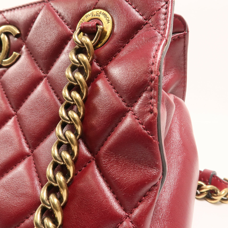 CHANEL 牛皮皮革Tote Bag金扣鏈帶肩背袋-16