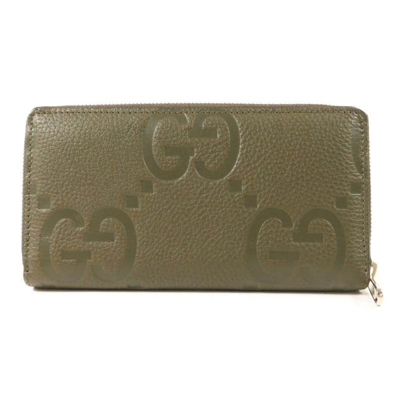 GUCCI 牛皮皮革Long Round Wallet銀扣長錢包-1