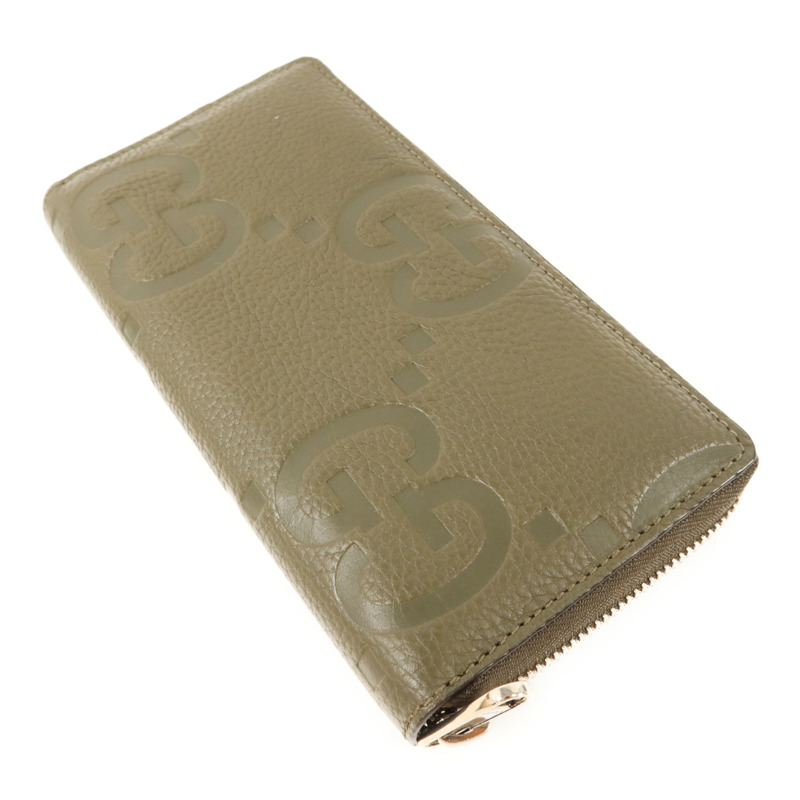 GUCCI 牛皮皮革Long Round Wallet銀扣長錢包-3