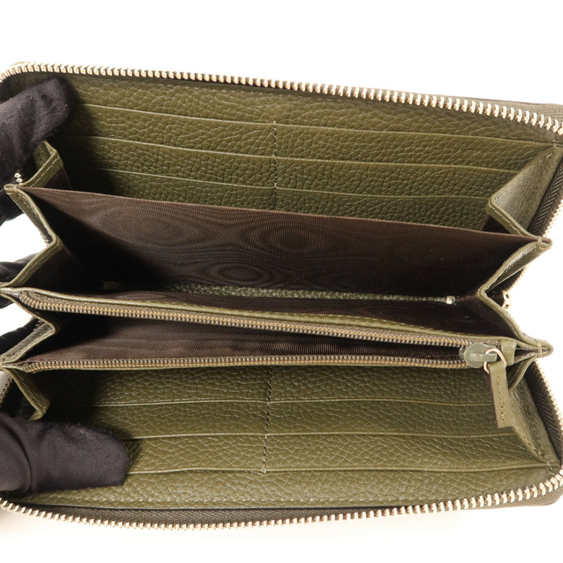 GUCCI 牛皮皮革Long Round Wallet銀扣長錢包-4