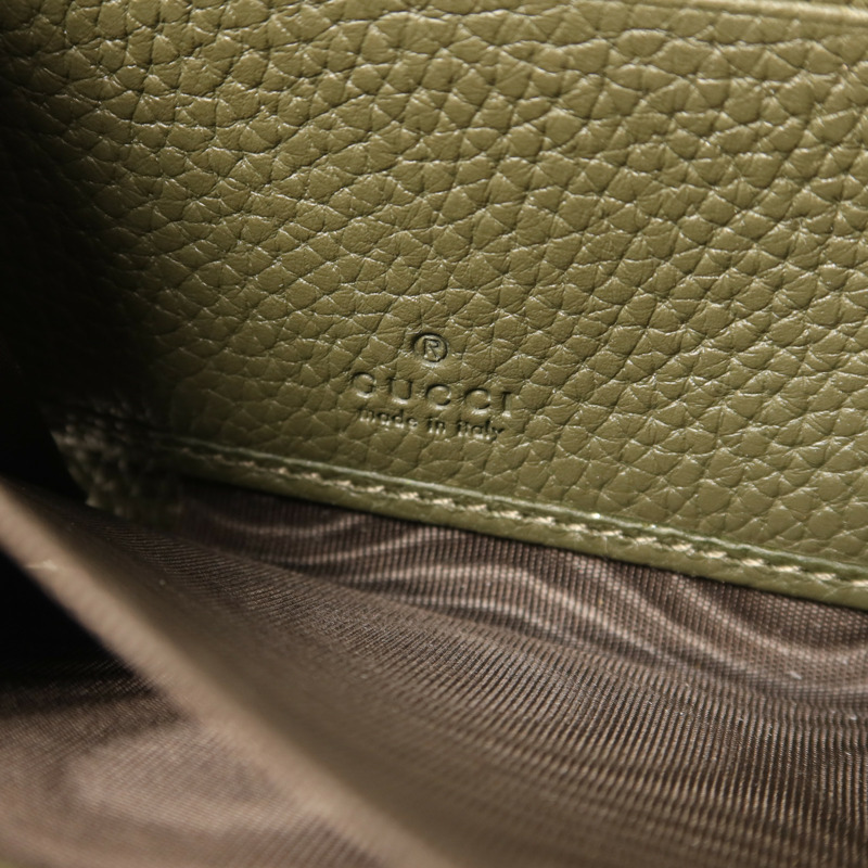 GUCCI 牛皮皮革Long Round Wallet銀扣長錢包-5