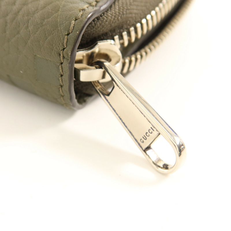 GUCCI 牛皮皮革Long Round Wallet銀扣長錢包-8