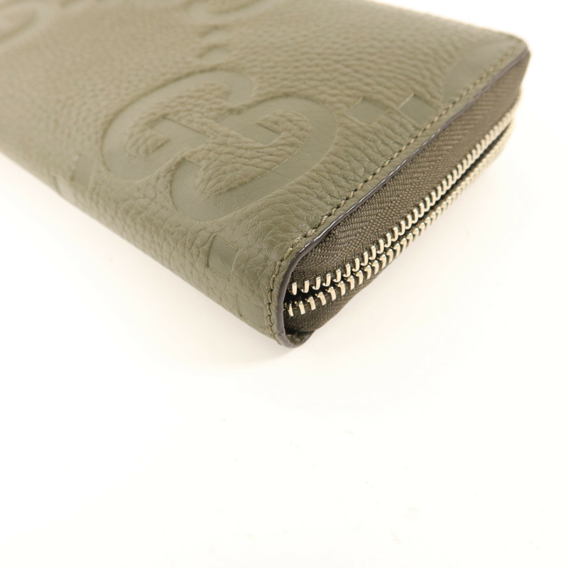 GUCCI 牛皮皮革Long Round Wallet銀扣長錢包-12