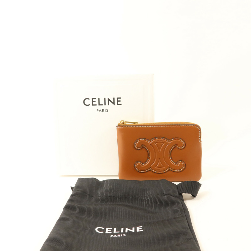 CELINE 牛皮皮革Coin Bag金扣零錢包-9