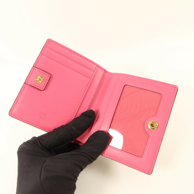 MCM 牛皮皮革Bifold Wallet金扣錢包-4