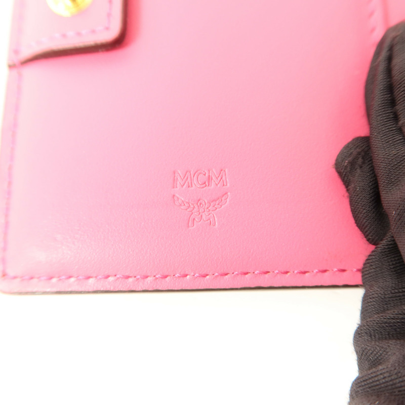 MCM 牛皮皮革Bifold Wallet金扣錢包-6