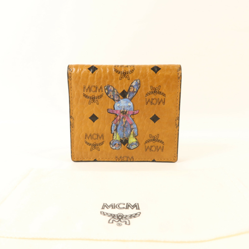 MCM 牛皮皮革Bifold Wallet金扣錢包-9