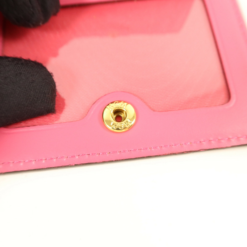 MCM 牛皮皮革Bifold Wallet金扣錢包-10